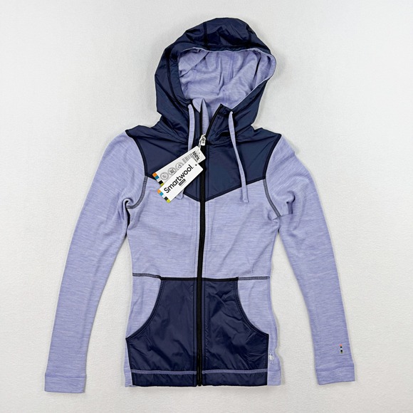 Smartwool Tops - Smartwool Thermal Active Hooded Zip-Up Size XS‎ Womens Purple Mist Heather NEW